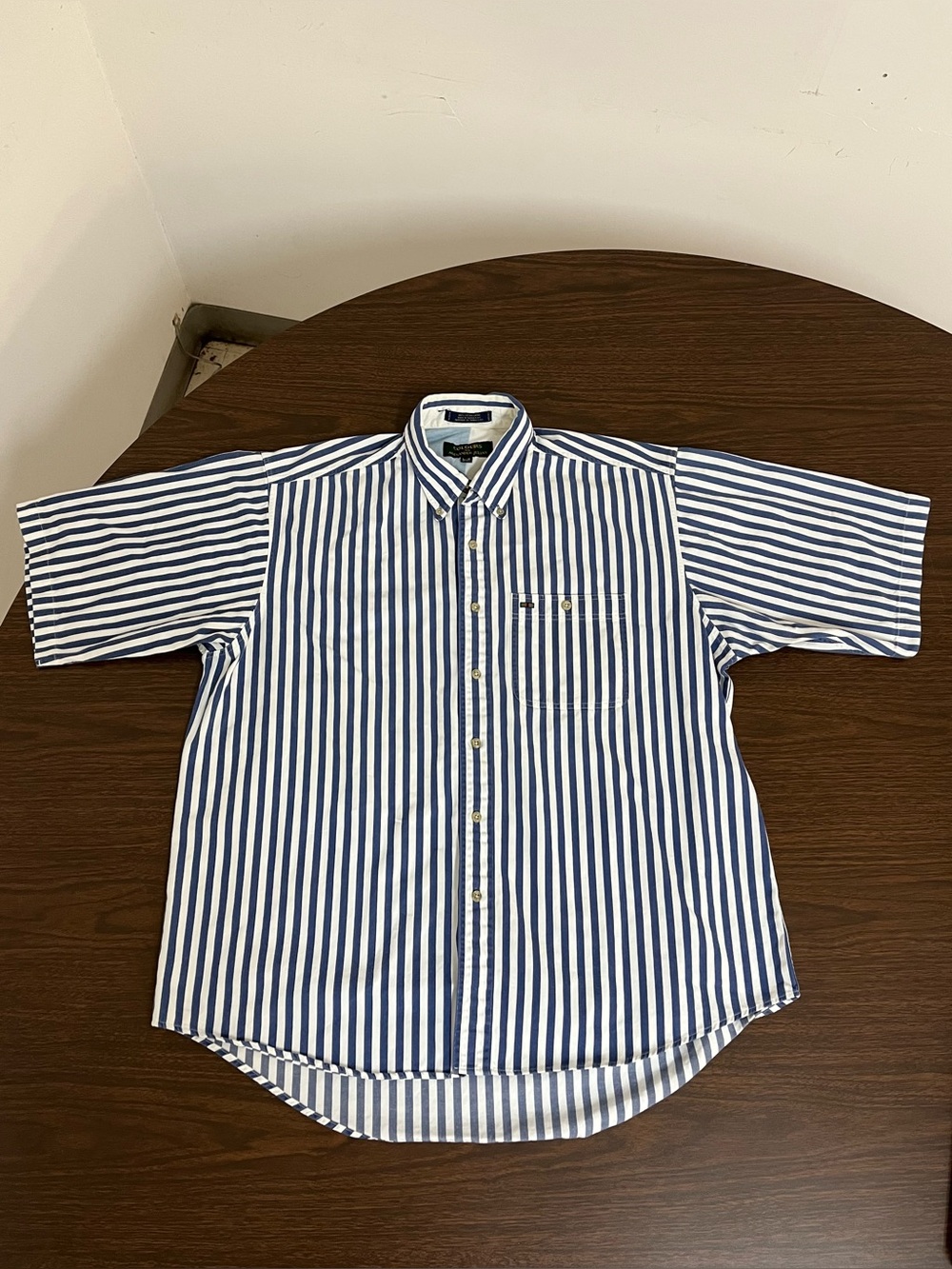 Vintage Colours Alexander Julian Men's Striped Short Sleeve Button Down Shirt L